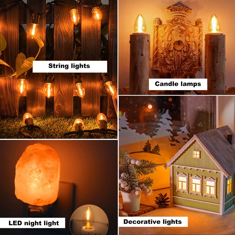 KGC 8Pack LED Night Light Bulbs, C7 Shatterproof Replacement Led