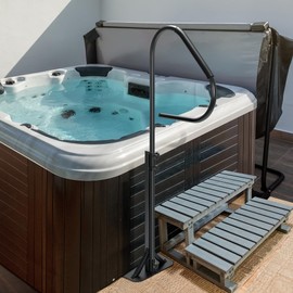 VIVOHOME 360 Rotatable Hot Tub Safety Handrail, Height Adjustable 31'' to 56'', Slide-Under Base Spa Step Handle 600 LBS Load/Rubber Sponge for Indoor Outdoor