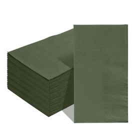 SietDESEO 50 Pieces 3-ply Olive Green Napkins Disposable 13 x 15.7 Inches Guest Bathroom Napkins Dessert Napkins Disposable Hand Towels for Bathroom Wedding Birthday Party Paper Dinner Napkins