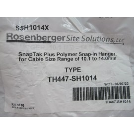 ROSENBERGER SNAP TAK PLUS SNAP-IN HANGER CABLE SIZE 10.1 TO 14.0 MM, TH447-SH1014, SSH1014X