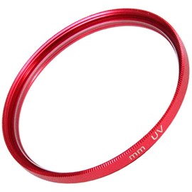 F-Foto 49mm Red Frame Protective Lens Filter Slim Type (Compatible with Each Company, Thin UV Protection Filter, Red Frame) (49, Red)