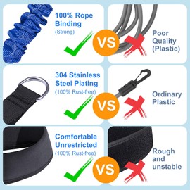 Cinturón de natación para Piscina – Entrenador de natación Profesional con Resistencia Ajustable, Cuerda de natación de 2,5 – 7,5 m, cinturón de Entrenamiento para Adultos y niños, Entrenamiento de