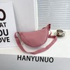 Jiusely Crescent Hobo Cross Body Bag Pink Nylon Dumpling Bag