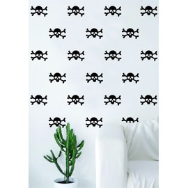 Set of 40 Skull and Crossbones Pattern Decal Sticker Wall Vinyl Art Home Decor Cute Nursery