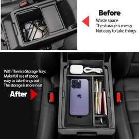 Thenice for Honda CRV 2023 2024 Accessories Armrest Box Storage Tray Center Console Organizer Compatible With Honda CR-V 6th Gen