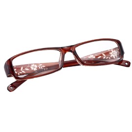 4sold (TM Slim Blume Lesebrillen Retro Black, Brown dunkelbraun +1.5 or +2.00 or +2.5 or +3.0 or +3.5 or +4.00 (Brown, 3.00)