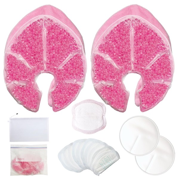 Breast Therapy Packs-Reusable Hot and Cold Nursing Pads with 2