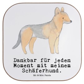 Mr. & Mrs. Panda Square Coasters Shepherd Moment Gift German Shepherd Glass Coasters Drink Coasters Puppy