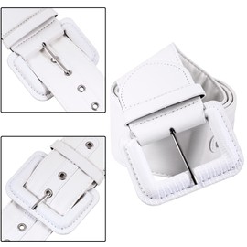 KYEYGWO Women's PU Leather Belt with Adjustable Pin Buckle, Wide Waist Belt, Women's Dress Belt, Classic Casual Belt for Shirt, Wind Jacket, Coat, White