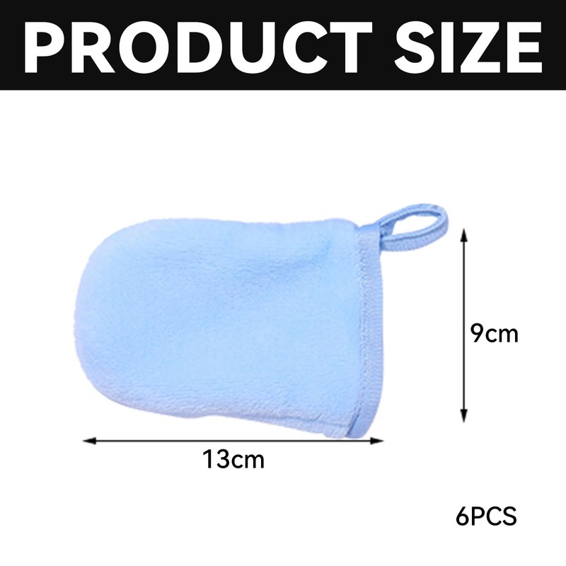 GVSS 6 Flannel Wash Mitts 13 x 9 cm Soft