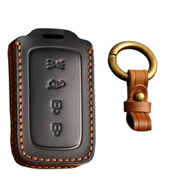 KUNIO Key Cover fit for Maserati Grega Grecale Levente Giberi 2022 2023 2024 Key Cover Case Leather Keychain Keyring Key Cover Key Case Key Chain 4 Buttons Black