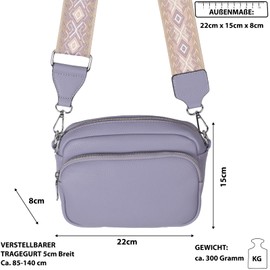 Bum Bag Shoulder Bag Crossbody Bag Waist Bag Faux Leather Italy Design, purple, M, Belt Bag & Waist Bag