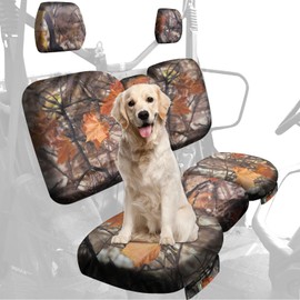 StarknightMT UTV Defender Seat Cover - Waterproof Dustproof Seat Covers Compatible with Can Am Defender DPS MAX 6X6 PRO 2016-2025 Split Bench Seat Covers Defender Accessories (Maple Leaf Yellow)