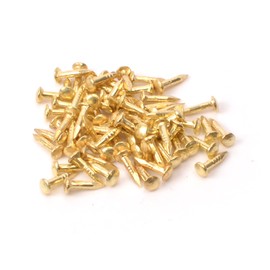 200pcs Small Nails for Wooden Nail Tiny Antique DIY Decorative Boxes Accessories Mini Nail Screw Upholstery Nail Wood Decorative Tack Stud for Home Furniture Decor 1X6mm Golden