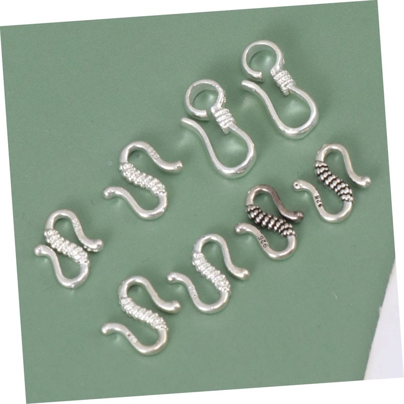 LALAFINA 80pcs S-Hook Clasps Silver Plating Jewelry Accessories for Bracelet