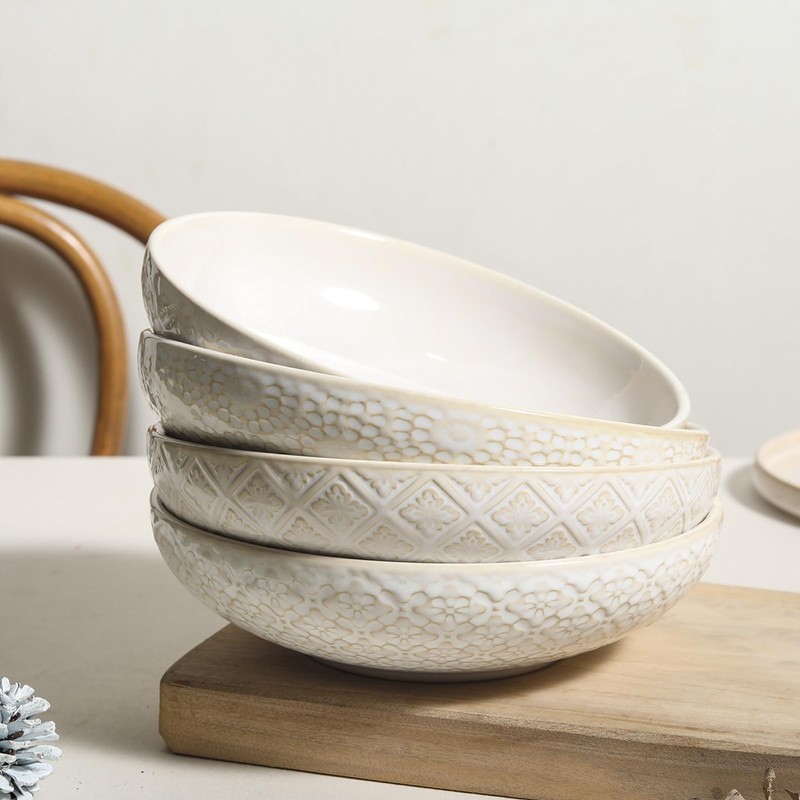Feenmai Pasta Bowls 22 oz - Ceramic Serving Bowls Set
