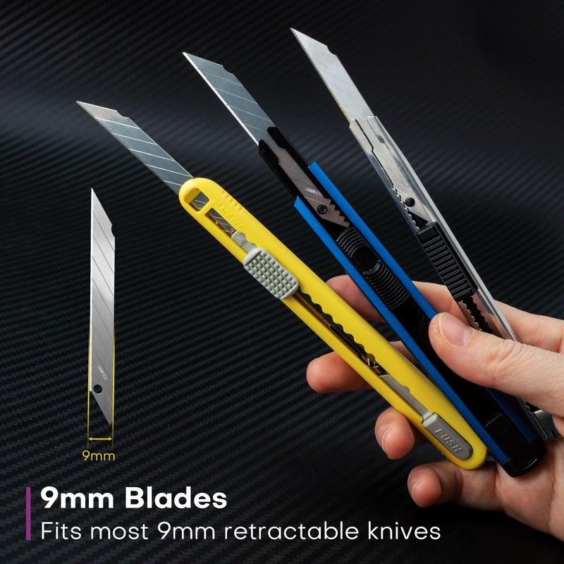 NEWISHTOOL 9mm Stainless Steel Blade, 30 Degree Snap Off Blades,
