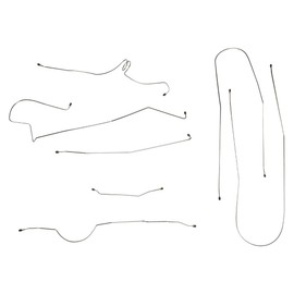 Inline Tube Compatible with 1963-64 Ford F100/150 2WD Shortbed Manual Drum Complete Brake Line Kit 6pc, OE Steel