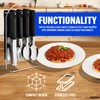 24pc Black Cutlery Dinner Tableware Set - Stainless Steel |