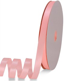 Double Face Satin Ribbon 1/2 inch x Continuous 55 Yards Polyester Ribbon for Gift Wrapping Weddings Party Decorations Bows Hair Bow Floral Bouquet Arrangement and More (Light Pink)