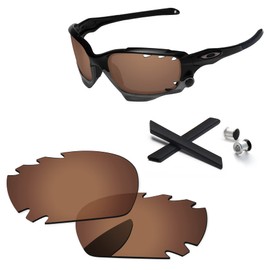 PapaViva For Oakley Jawbone Vented Polarized and Non-Polarized Racing Jacket Vented Lens with Rubber Kit 62mm, Braun
