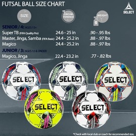 Select Magico Futsal Ball, Senior(Size 4), White V22