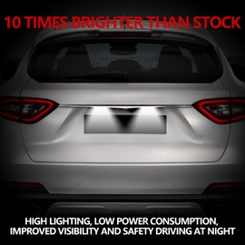 SYudwen 2pcs LED License Plate Light Tag Lamp Assembly Compatible with Maserati Levante, Jp Compass Grand Cherokee Patriot, FIAT 500, Dodge Viper 2013-2019, 6000K, 18 SMD White LED Lights