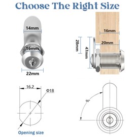 Forhandy Pack of 10 Letterbox Lock 20 mm Cabinet Lock with Key, One Key Controls All Mailbox Lock, Suitable for Door Thicknesses up to 16 mm (Universal)