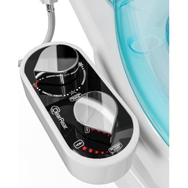 CLEAR REAR Bidet Attachment for Toilet Seat - Non-Electric, Self-Cleaning Dual Nozzle, Adjustable Water Pressure, Rear & Feminine Wash, Toilet Bidet Hygienic Bathroom Upgrade (Black)