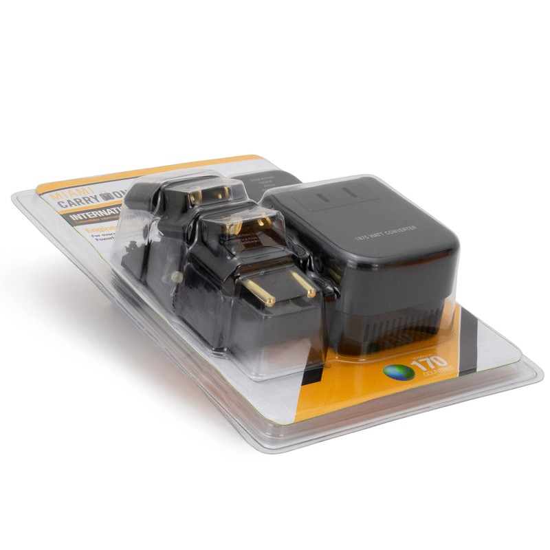 Miami CarryOn Step-Down Travel Voltage Converter and Adapter Kit with