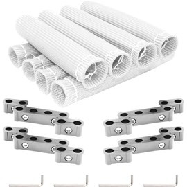 12 Pcs Spark Plug Wire Separator & 8 Pcs Heat Shield Sleeve Kit, Aluminum Alloy Divider, 2500°F Protection for 8mm-10mm Wires