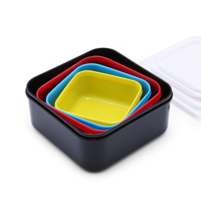 MUSTARD M12044 Wink Assorted Snack Boxes, Pack of 4, Multi-Colour