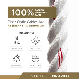 ATERET Arborist Bull Rope I 5/8 Inch x 100 Feet I High Strength Polyester I Multipurpose Poly Dacron Rope for Tree Hoist Rigging Line, Marine & Commercial