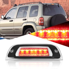 Auto Dynasty Chrome Housing LED 3rd Third Rear High Mount Brake Light Stop Lamp Compatible with Jeep Liberty KJ 02-07