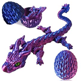 Purple 3D Printed Dragon Green Crystal Dragon Home Decor Executive Desk Toys Home Office Decor Desk Toys for Birthday Party