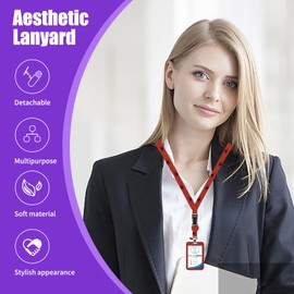 Spider Lanyards for ID Badges, Funny Red Spiderweb Retractable Badge Reel with Swivel Belt Clip, ID Badge Holder with Breakaway Lanyard, Badge Clip for Nurse Teacher Kids