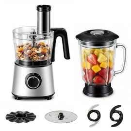 OLIXIS Food Processor with 2 Cups, Electric 1.5L Food Chopper for Meat, Vegetables, Dough, Puree, Shredding & Blending, 2 Adjustable Speeds, Sharp Blades, Safety Lock