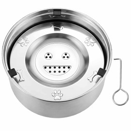 3L/101 oz Dog Water Bowl No Spill, Stainless Steel, Spill Proof Slow Drinking Dog Water Feeder with Anti-Slip, for Small to Medium Messy Drinkers