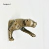 Safari Antique Brass Animal Iron Metal Drawer Knobs (Hook, Leopard)