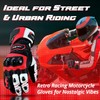 FOXKULL Motorcycle Full Finger Gloves with Knuckle Protector for Men