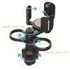 3 in 1 Car Cup Holder Expander with Adjustable Base,