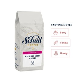 Schuil Whole Bean Coffee, Premium Roasted Gourmet Coffee beans, Smooth and Full Bodied Artisan Coffee 12 oz Bag (Michigan Sweet Cherry)