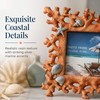 4x6 Coral Shell Picture Frame, Orange Resin Beach Decor