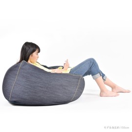 Flex Sale PCM-6515DMC Bead Cushion Cover Single Item Denim Cube Large Replacement Cover