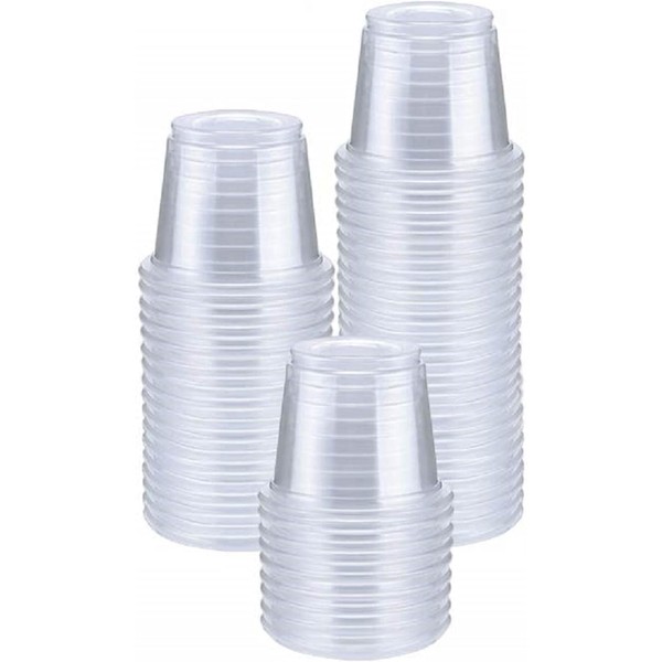 300 Count-1oz Plastic Shot Glasses Mini Disposable Cups Perfect Container for Jello Shots, Condiments, Tasting, Sauce, Dipping, Samples