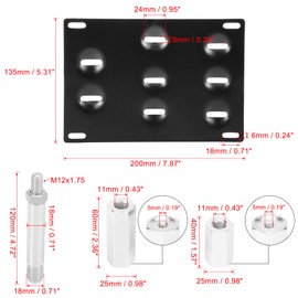 X AUTOHAUX Car Front Bumper Tow Hook License Plate Mount Bracket Holder Set Bolt on for Honda Fit 2003 Sedan