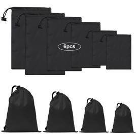 iMucci 6Pcs Drawstring Bag Waterproof sack Nylon Bag ditty bag for Gym Traveling, Hiking, Yoga, Shopping…