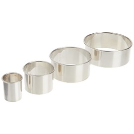 Ateco 4 Piece Stainless Steel Plain Edge Round Cutters Set in Graduated Sizes