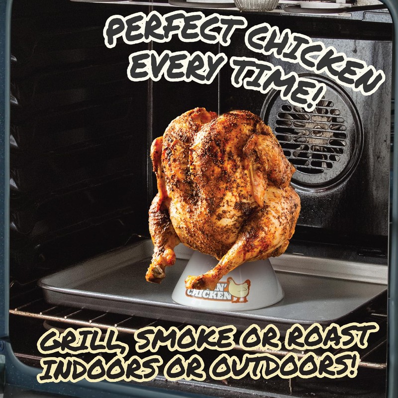 Sittin' Chicken Ceramic Beer Can Steamer & Roaster-Easily Infuse Marinade