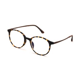TR90 With Flexible Titanium B Temple Round Reading Glasses - Blue AR Coating - Reduce fatigue, strain, & dry eye from computer usage. (Matte Leopard, 2.75)